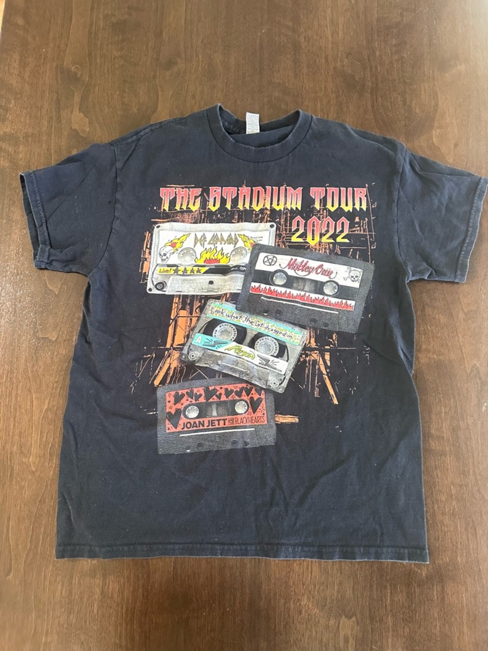 The Stadium Tour 2022 T Shirt Black Def Leopard Joan Jett Motley Crew Poison M